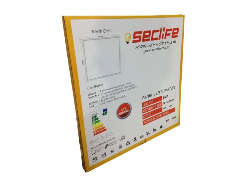 Seclife Rio-6060 60x60 Led Panel 40 Watt 6500K Armatür Beyaz
