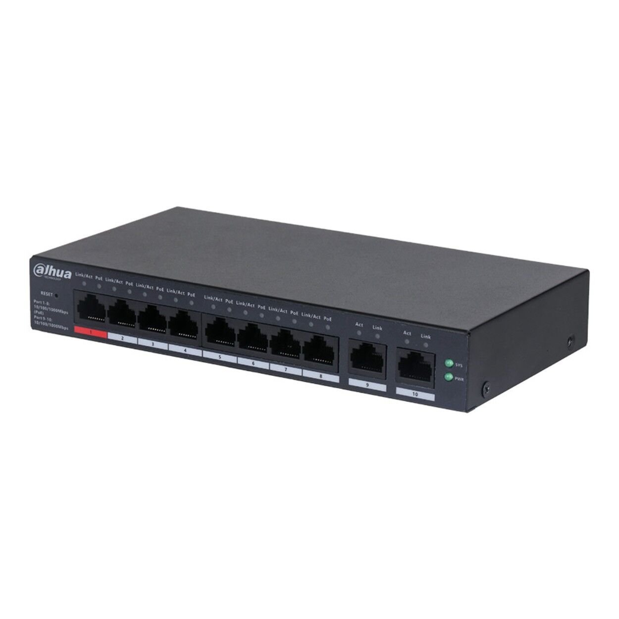Dahua CS4010-8GT-110 10 Port 10/100/1000 8xPOE 110W Yönetilebilir Bulut Switch