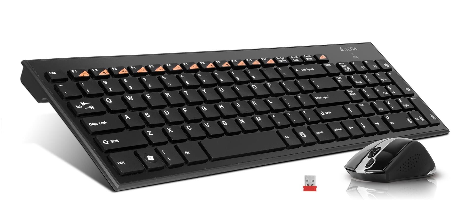 A4 Tech 9500F 2.4 GHz V-Track Usb Siyah Kablosuz Klavye  Mouse