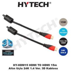 Hytech HY-HDM15 15M Altınuçlu 24K 1,4 Ver. 3D HDMI Kablo