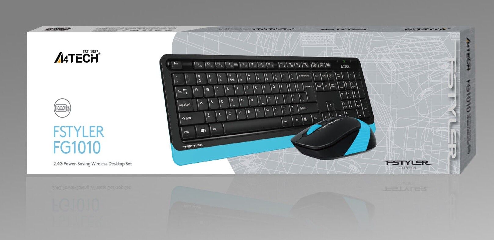 A4 Tech FG1010 2.4G Mavi Q Fn-Mm Klv+Optik Mouse Set