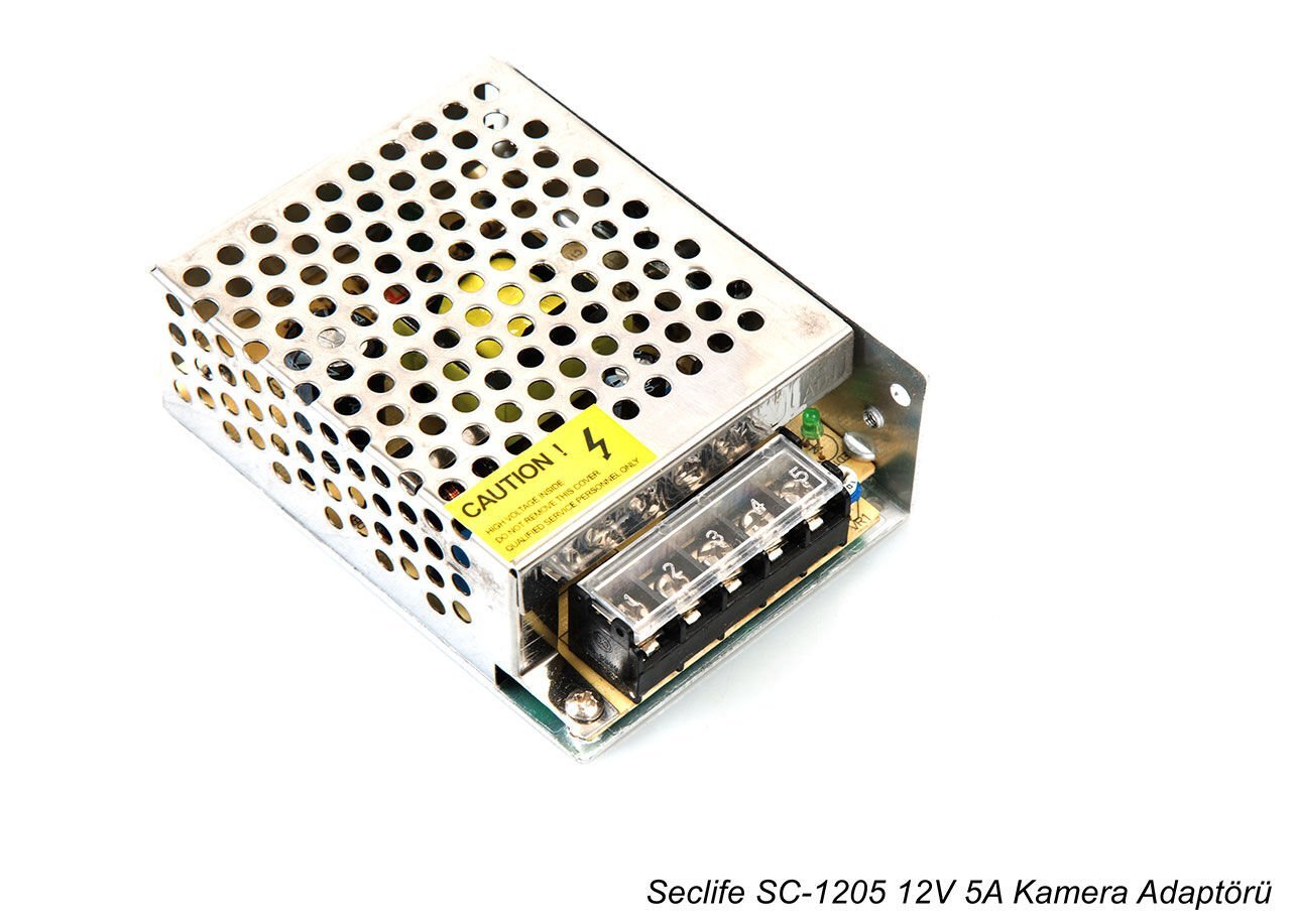 Seclife SC-K1205 12V 5A Metal Güvenlik Kamera Adaptör