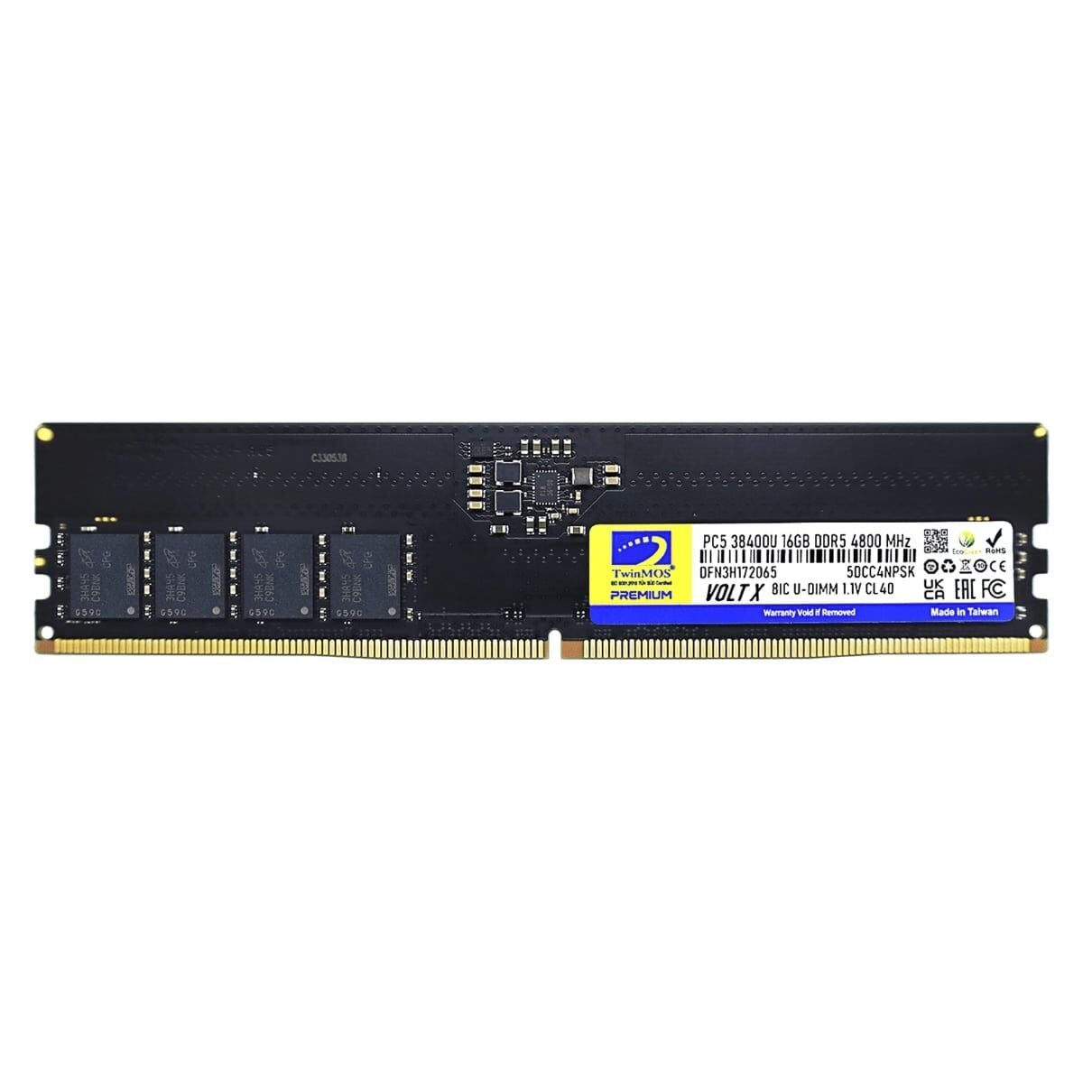 16GB TwinMOS (TMD516GB4800U40) DDR5 4800MHz CL40 Pc Ram