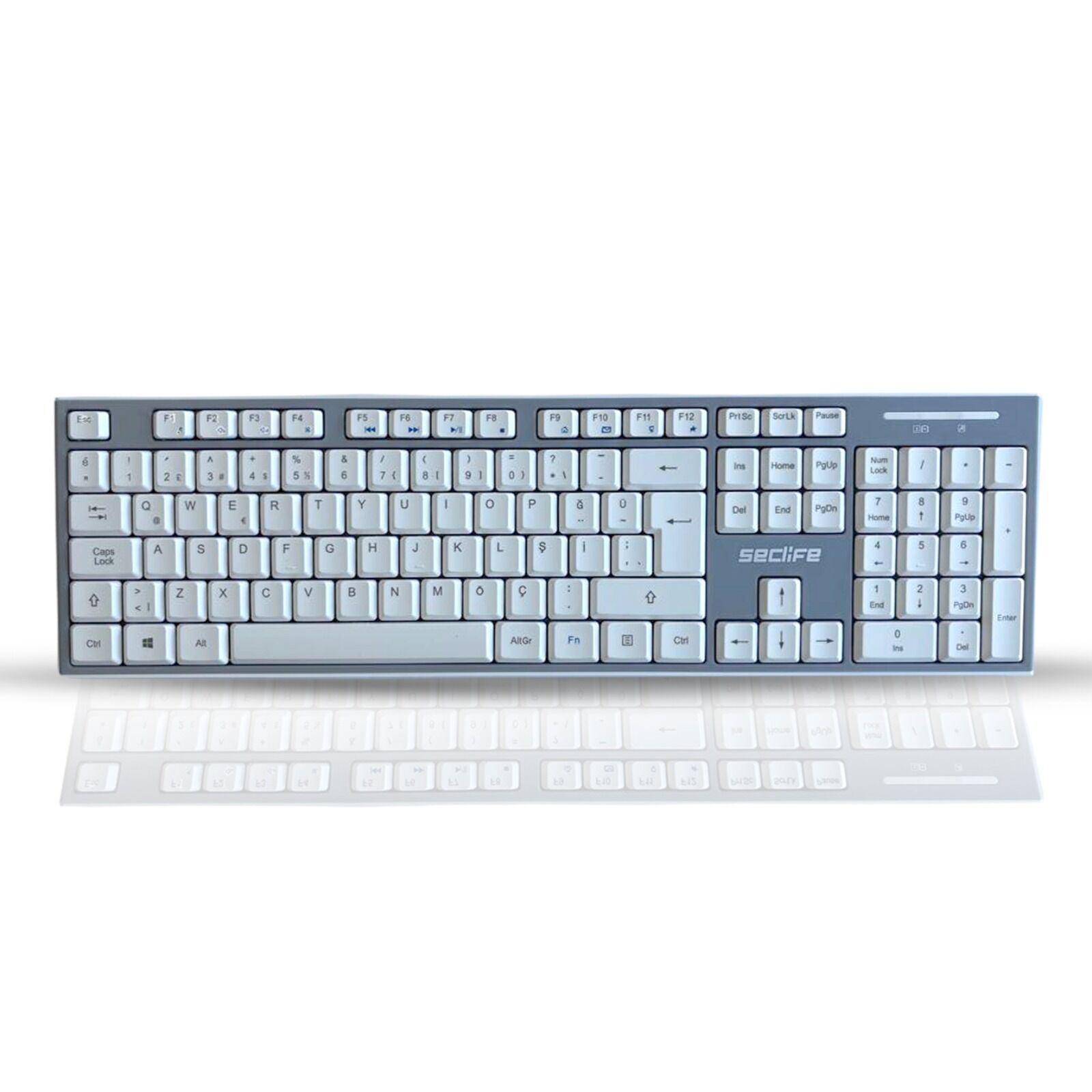 Seclife SKM-663 Q Beyaz Kablosuz Multimedya Klavye Mouse Set