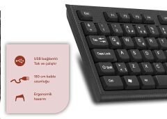 Hytech HYK-44 Siyah USB Q Standart Klavye