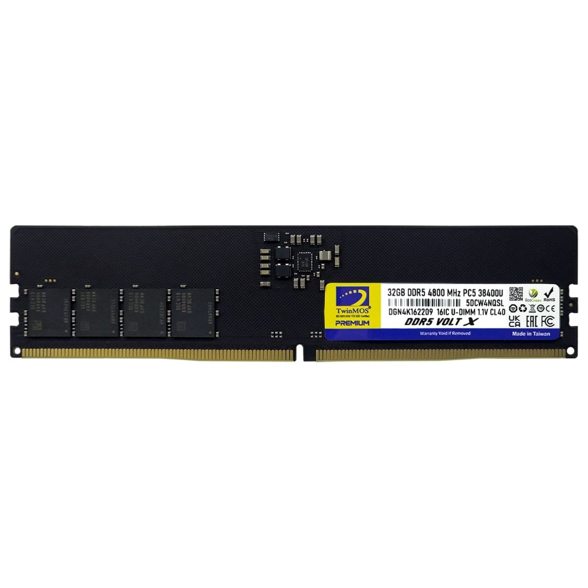 32GB TwinMOS (TMD532GB4800U40) DDR5 4800MHz CL40 Pc Ram