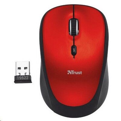 Trust 19522 YVI 1600DPI Kablosuz Kırmızı Mouse