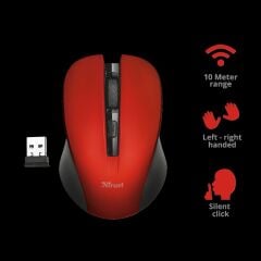 Trust 21871 Mydo Silent Click Kablosuz Mouse - Kırmızı