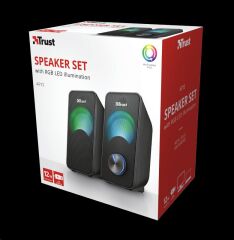 Trust 23120 ARYS RGB 2.0 USB Led Işıklı 12W Siyah Işıklı Hoparlör Seti