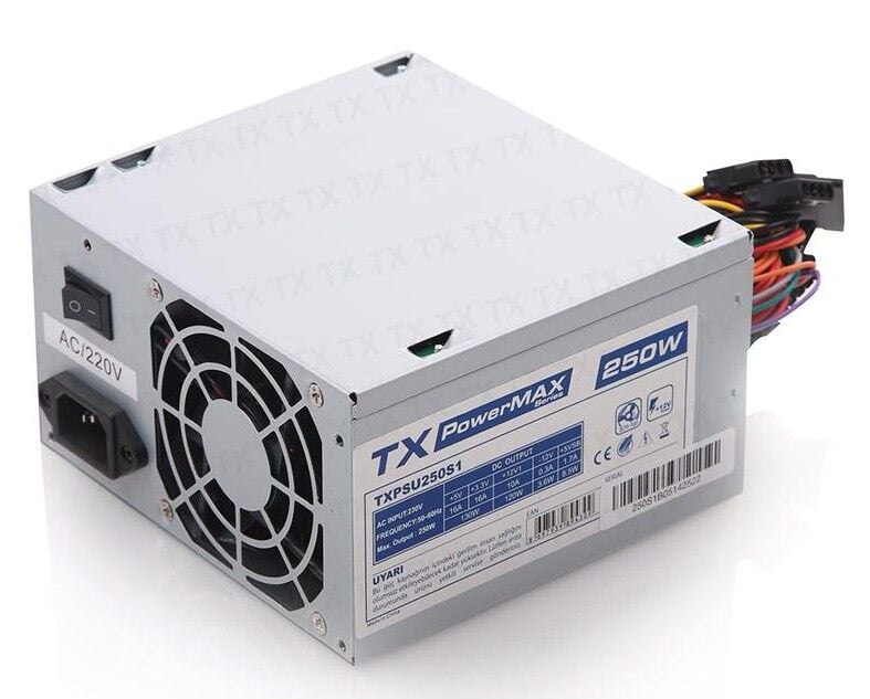 TX PowerMAX TXPSU250S1 250W 2xSATA, 2xIDE Güç Kaynağı