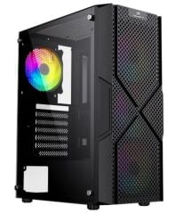 PowerBoost PB-A600B 600W 80+ ATX USB 3.0 Rainbow Fanlı Mesh Gaming Siyah Kasa