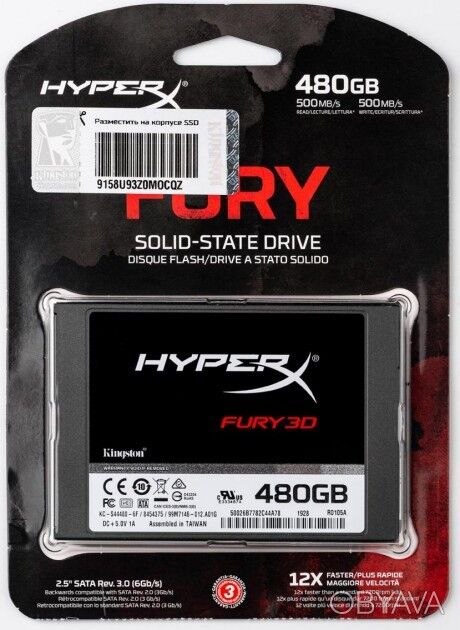 Kingston 480GB 500/350Mbs Hyprx Fury 3D KC-S44480-6F 2.5'' SSD Disk