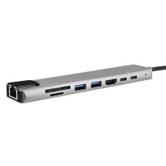 Hytech HY-USBC82 4K@30Hz 2xUSB3.0 1xUSB2.0 100Mbps PD, TypeC SD/TF Kart Okuyucu