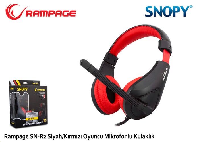 Snopy Rampage SN-R2 Oyuncu Kırmızı / Siyah Mikrofonlu Kulaklık