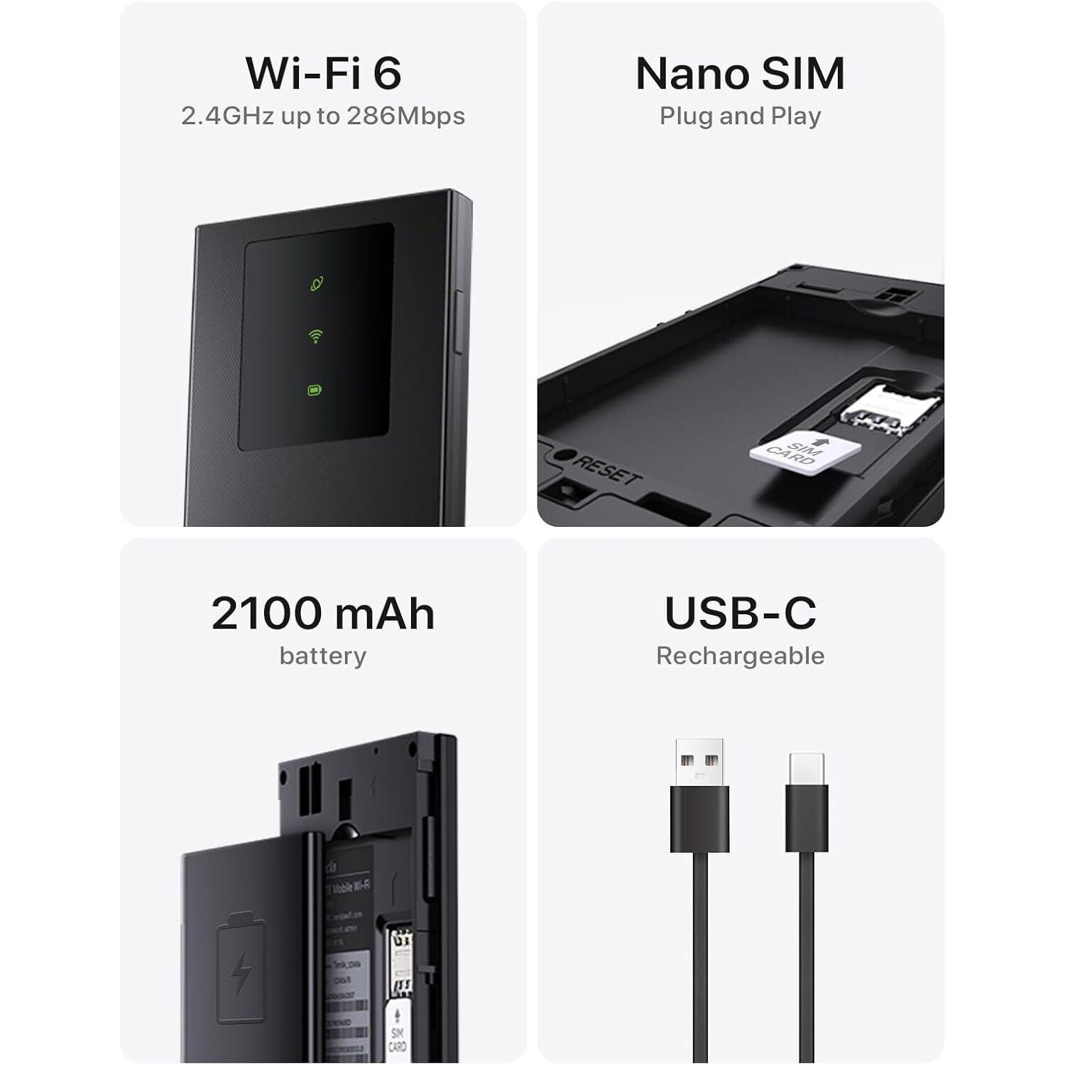 Tenda MF3 4G LTE WiFi6 Bataryalı Taşınabilir Mobil Router