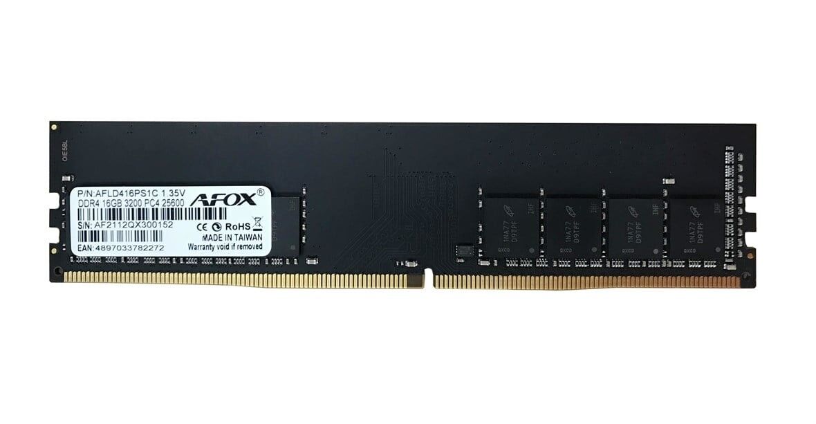 16GB Afox AFLD416PS1C DDR4 3200MHz CL16 DIMM 1.35V Pc Ram