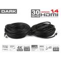 Dark DK-HD-CV14L3000A v1.4 30mt 4K / 3D, Ağ Destekli, Altın Uçlu HDMI Kablo