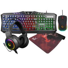 Rampage KM-404 ARGENTI Rainbow Aydınlatmalı USB Gaming Combo Q Klavye + Kulaklık