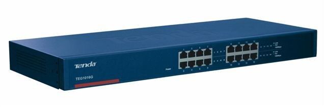 Tenda TEG1016G 16 Port 10/100/1000 Rack-M 19'' Switch
