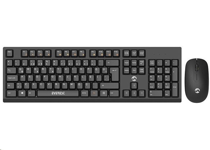 Everest KM-2510 Siyah Kablosuz Q Multimedia Klavye + Mouse Set