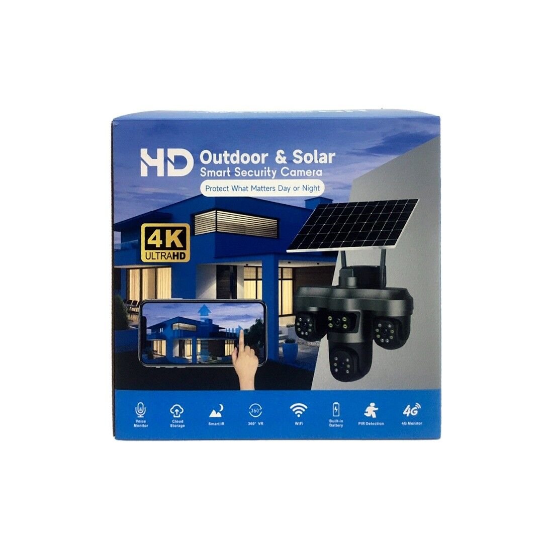 Avenir AV-S445B 8MP 3.6MM 4 Kameralı AOV Çift Güneş Panelli Solar eSİM PT Kamera