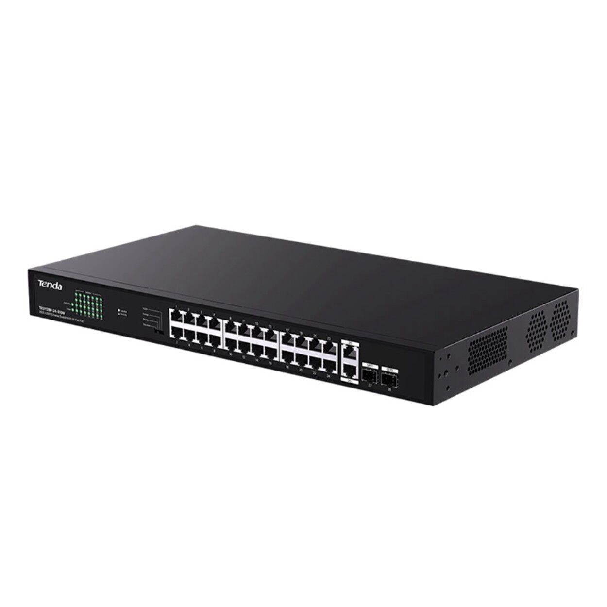 Tenda TEG1128P-24-410W 24GE PoE Port (410W), 2x Uplink, 2x SFP Switch