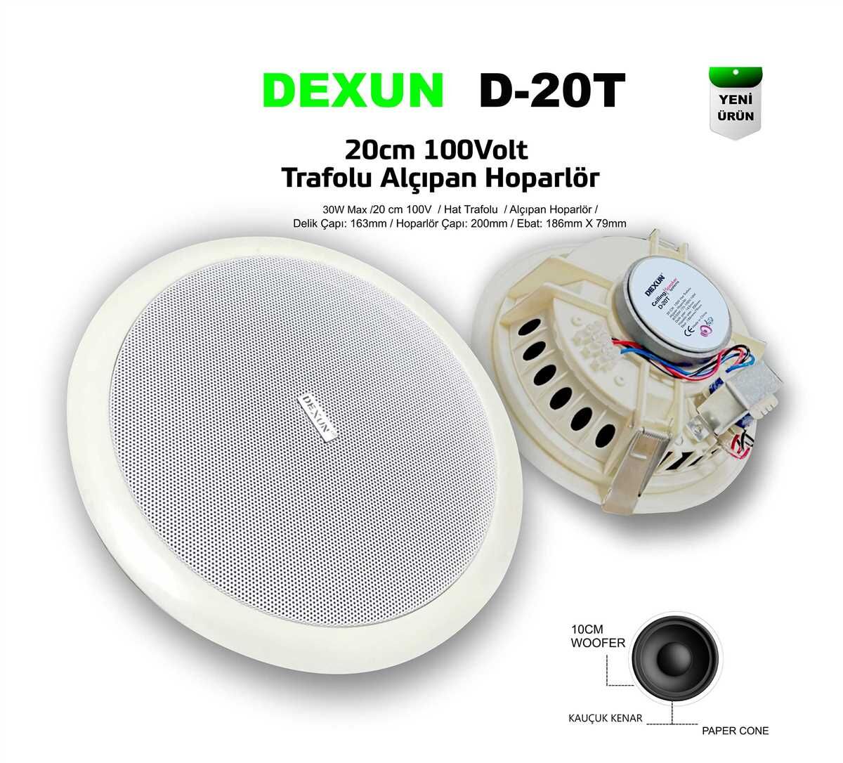 Dexun D-20T 20 cm Trafolu Alçıpan