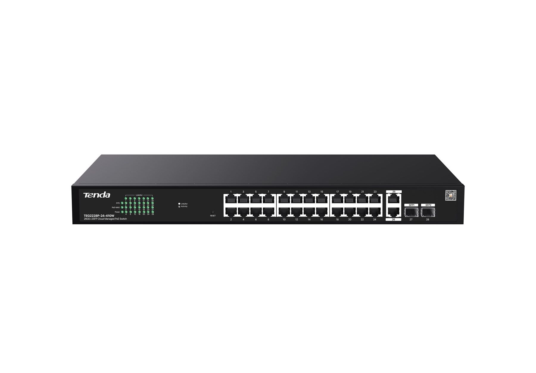 Tenda TEG2228P-24-410W 24 Port 10/100/1000 + 2 Port SFP + 2 Port Uplink Cloud Yö