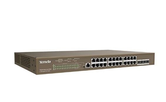 Tenda TEG5328P-24-410W 24GE PoE Port (370W), 4xSFP L3 Yönetilebilir Switch