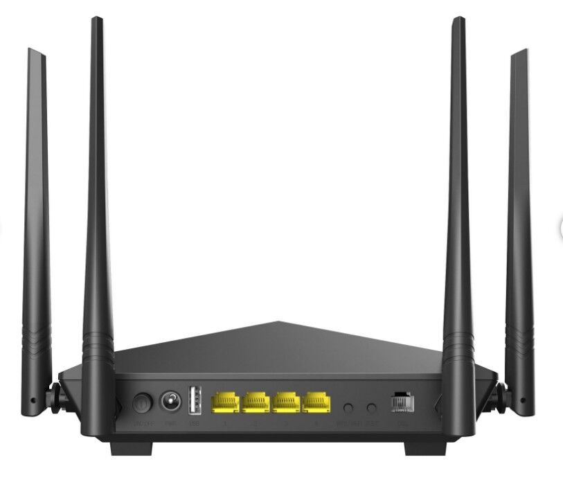 Tenda V12 AC1200 Mbps Dual Band Kablosuz 4 x Gigabit Port Fiber Vdsl2/ADSL Modem