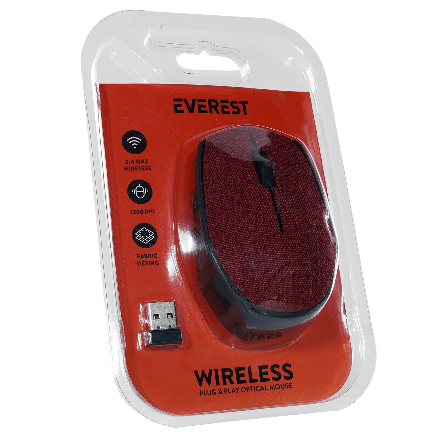 Everest KM-218 Usb Kırmızı 2.4Ghz Kumaş Yüzey Kablosuz Mouse