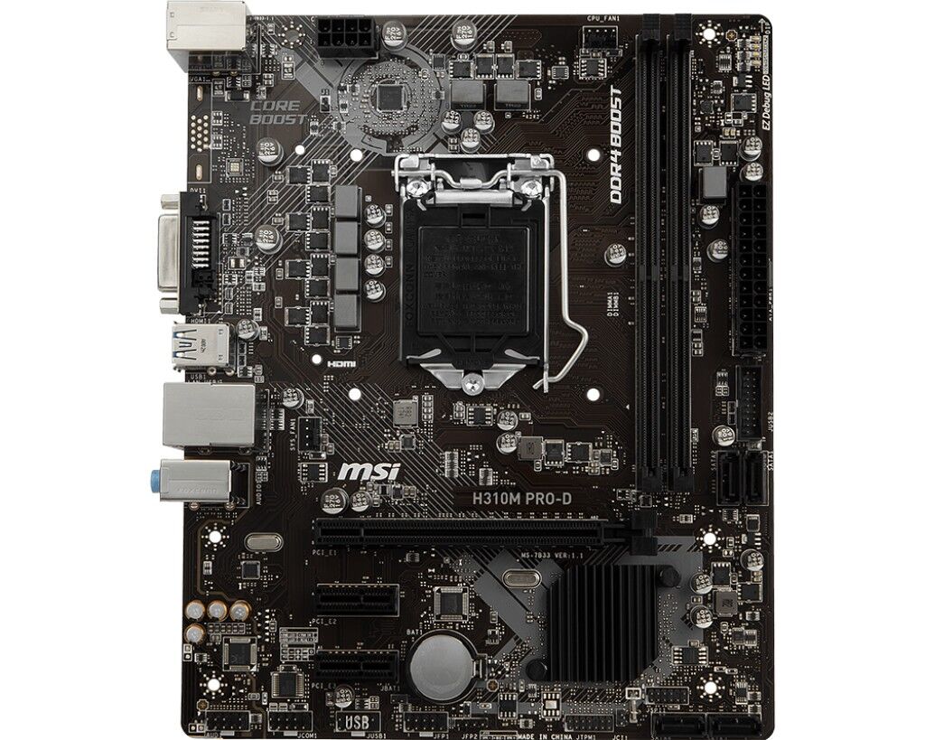 Msı H310M PRO-D DDR4 2666 DVI SATA 6GB/S USB3.1 mATX