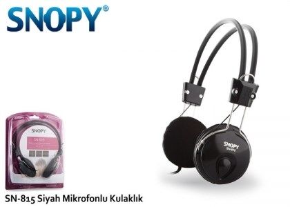 Snopy SN-815 Siyah Mikrofonlu Kulaklık 10'lu (Poşetli)