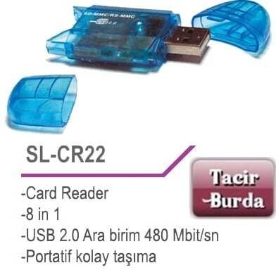 S-link SL-CR22 USB 8 in 1 Card Reader