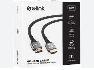 S-link SLX-HD4K10 19+1 HDMI to HDMI 10m Metal v2.0 4K (4096*2160) 30Hz Kablo