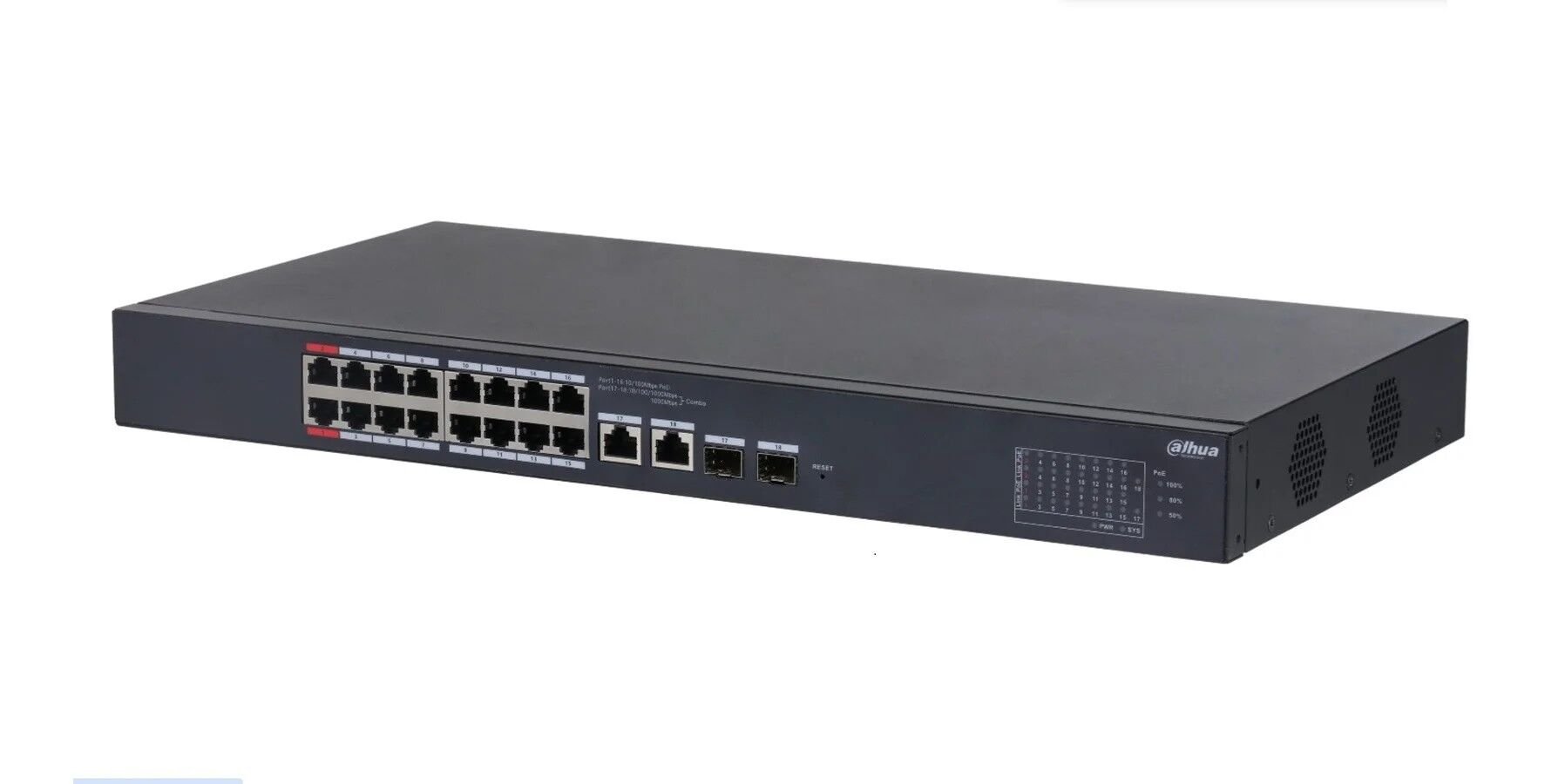 Dahua CS4220-16GT-135 20 Port 10/100/1000 16xPoE 135W +2SFP Yönetilebilir Switch
