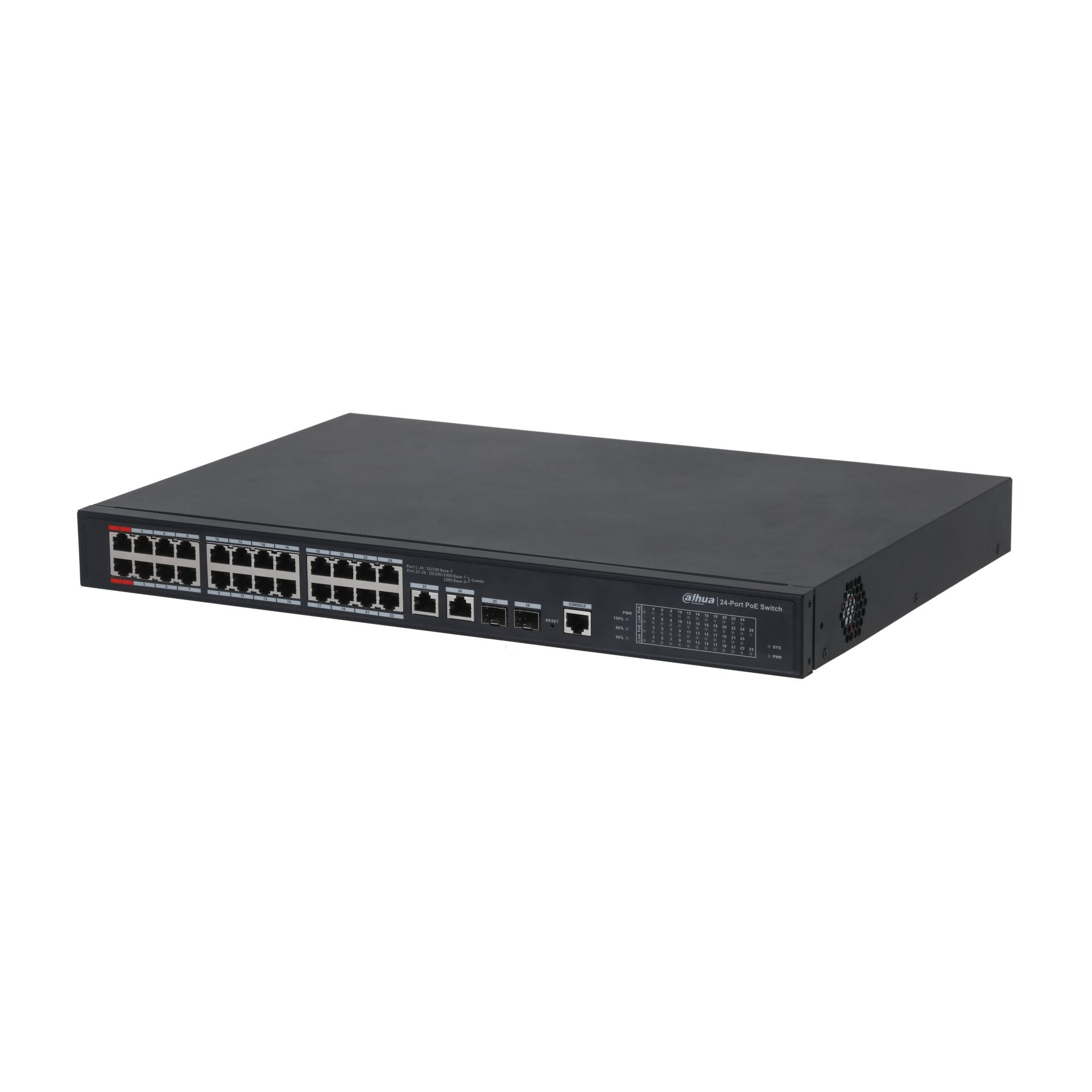 Dahua PFS4226-24ET-360-V3 24 Port 24XFE-2GE-2XSFP 360 W Yönetilebilir PoE Switch