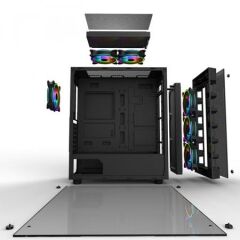PowerBoost X-59 80+ USB 3.0 Tempered Glass 6xRainbow Fanlı Gaming Kasa(Psu Yok)