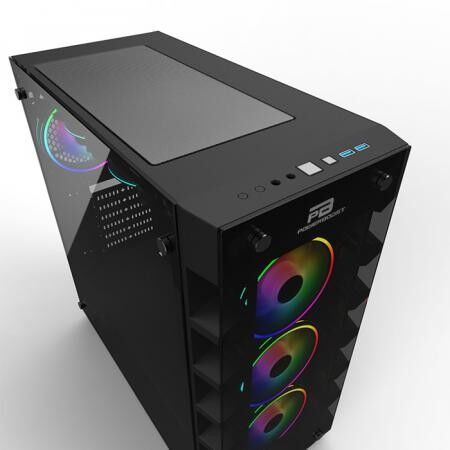PowerBoost X-59 80+ USB 3.0 Tempered Glass 6xRainbow Fanlı Gaming Kasa(Psu Yok)