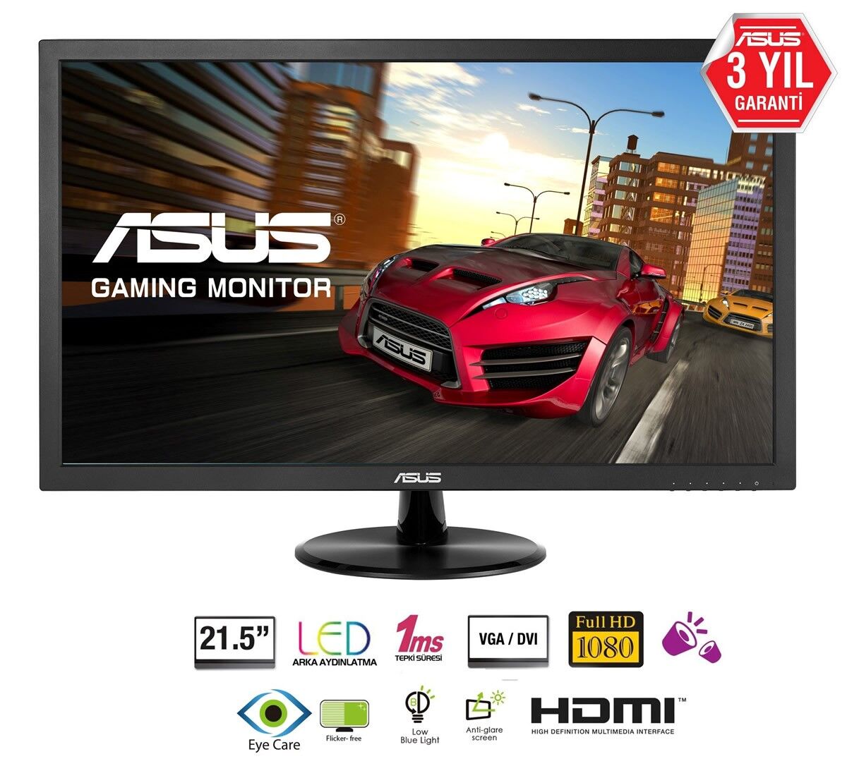 Asus 21.5'' VP228HE 1ms Hdmı MM Siyah Led Monitör