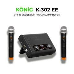 König K-302 UHF Çift Kanal 2 El Mikrofon