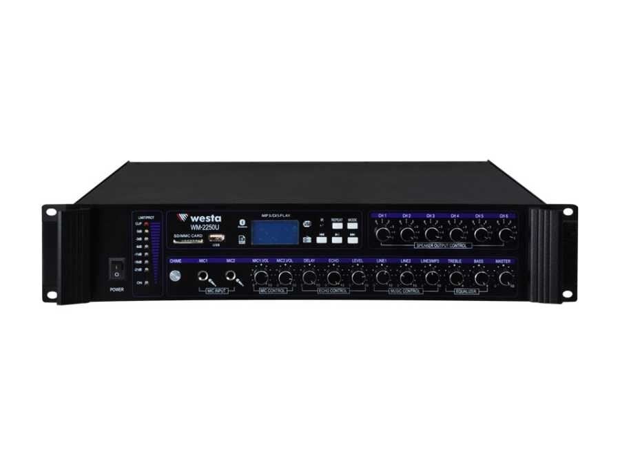 Westa WM-2250U - 6 Bölgeli 250W 100V Mixer Amfi