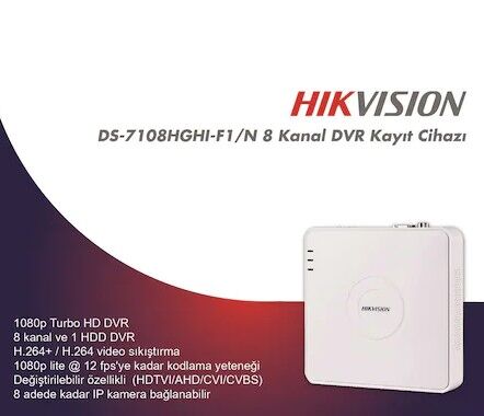 Hikvision DS-7108HGHI-K1 8 Kanal DVR Kayıt Cihazı