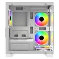 GameBooster GB-M6001W 600W 4*12 R.Bow Fan USB 3.0 Seaview MidT MATX Gaming Kasa
