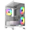 GameBooster GB-M6001W 600W 4*12 R.Bow Fan USB 3.0 Seaview MidT MATX Gaming Kasa