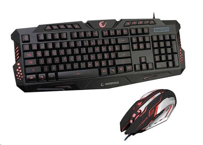 Rampage KM-R77 Siyah Usb 3 Farklı Ledli Gaming Q Multimedia Klavye + Mouse Set