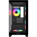 GameBooster M6001B 600W 4*12 Rainbow Fan Mid-T M-ATX SeaView Gaming Siyah Kasa