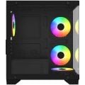 GameBooster M6001B 600W 4*12 Rainbow Fan Mid-T M-ATX SeaView Gaming Siyah Kasa