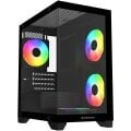 GameBooster M6001B 600W 4*12 Rainbow Fan Mid-T M-ATX SeaView Gaming Siyah Kasa