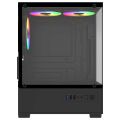 PowerBoost M5001B 500W 3*12cm Rainbow Fan USB 3.0 Seaview MATX Gaming Siyah Kasa